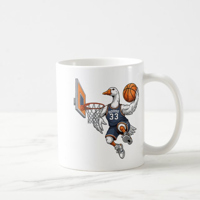 Funny Goose Basketball Player Slam Dunk Lovers Spo Coffee Mug (Right)