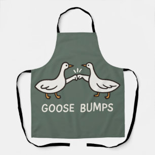 Funny Goose Bumps Cartoon Fist Bump Geese Animal Apron