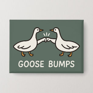 Funny Goose Bumps Cartoon Fist Bump Geese Animal Button