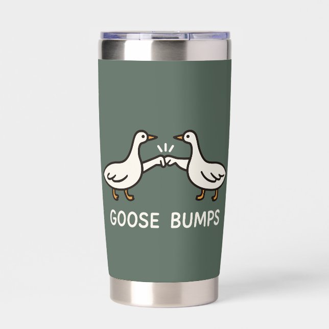 Funny Goose Bumps Cartoon | Fist Bump Geese Animal Insulated Tumbler (Front)