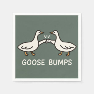 Funny Goose Bumps Cartoon Fist Bump Geese Animal Napkins