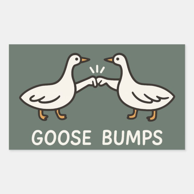 Funny Goose Bumps Cartoon | Fist Bump Geese Animal Rectangular Sticker (Front)