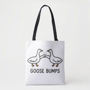 Funny Goose Bumps Cartoon, Fist Bump Geese Animal Tote Bag