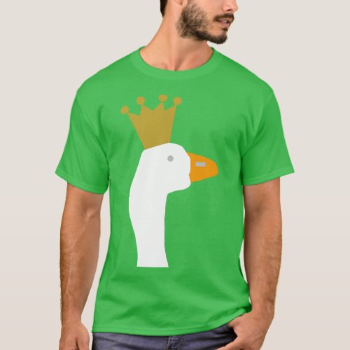 Funny Goose Crown Abstract Portrait T_Shirt