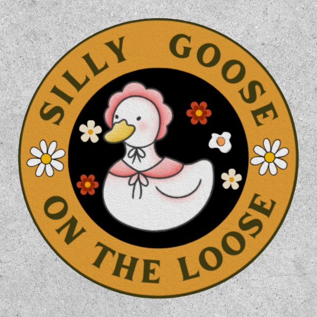 Funny Goose Embroidered Patch for Backpacks & Gear (Front)