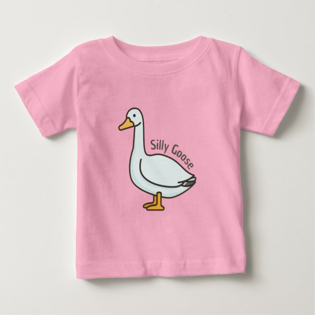 Funny Goose, Goose Lover, Silly Goose Baby T-Shirt (Front)