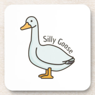 Funny Goose, Goose Lover, Silly Goose Beverage Coaster