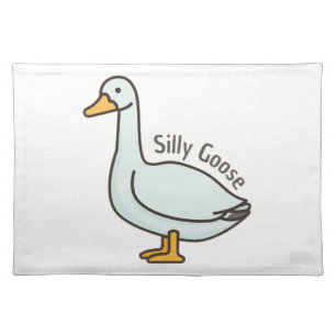 Funny Goose, Goose Lover, Silly Goose Cloth Placemat