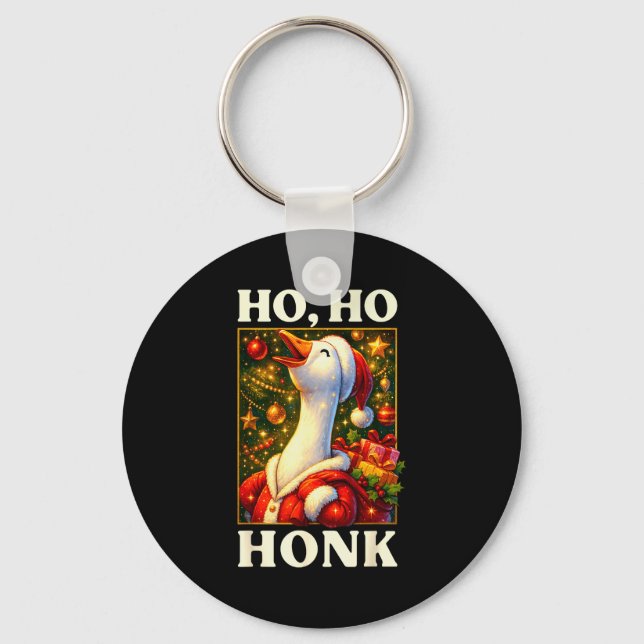 Funny Goose Ho Ho Honk Christmas Outfit For Men Wo Keychain (Front)