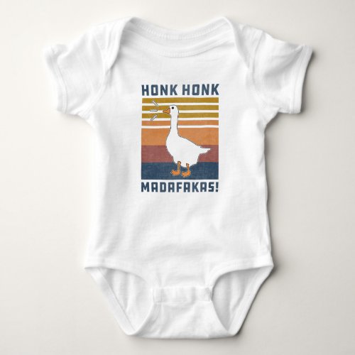 Funny Goose Honk Honk Madafakas Retro Vintage Duck Baby Bodysuit