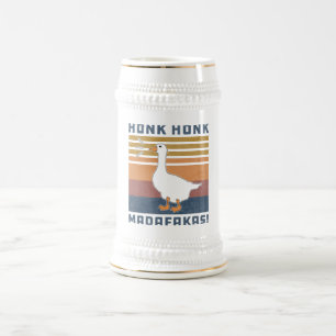 Funny Goose Honk Honk Madafakas Retro Vintage Duck Beer Stein