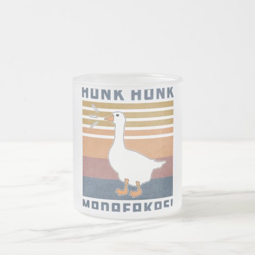 Funny Goose Honk Honk Madafakas Retro Vintage Duck Frosted Glass Coffee Mug