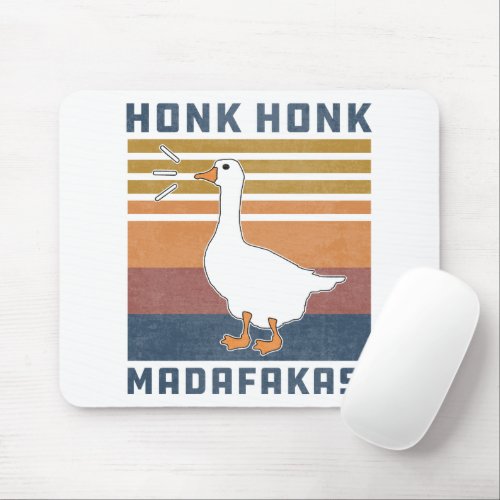 Funny Goose Honk Honk Madafakas Retro Vintage Duck Mouse Pad