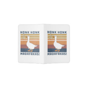 Funny Goose Honk Honk Madafakas Retro Vintage Duck Passport Holder