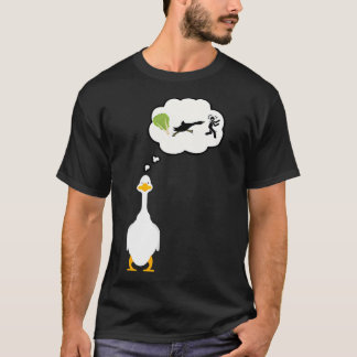 funny goose lettuce and chasing people, goose lett T-Shirt