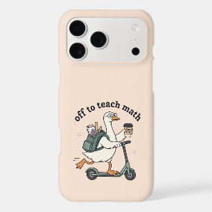 Funny Goose Math Teacher Off To Teach Math Quote iPhone 17 Pro Max Case