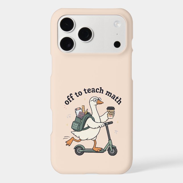 Funny Goose Math Teacher Off To Teach Math Quote   Iphone Case (Back)