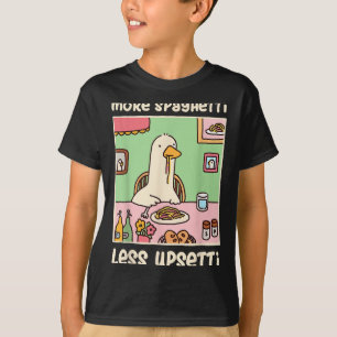 Funny Goose Meme Humor Saying More Spaghetti Less T-Shirt