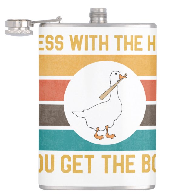Funny Goose Mess With The Honk You Get The Bon Flask (Opened)