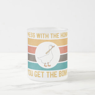 Funny Goose Mess With The Honk You Get The Bon Frosted Glass Coffee Mug