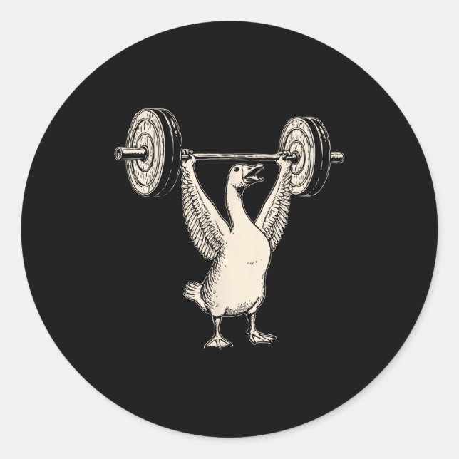 Funny Goose Muscle Mommy Gym Pump Cover Weights Fi Classic Round Sticker (Front)
