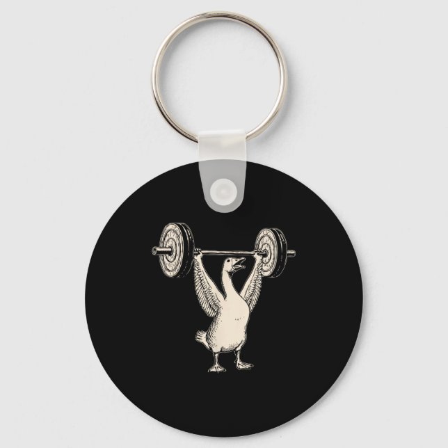 Funny Goose Muscle Mommy Gym Pump Cover Weights Fi Keychain (Front)