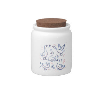 Funny Goose Pattern Candy Jar