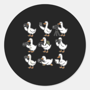 Funny Goose Photographer Photography Camera Photo Classic Round Sticker