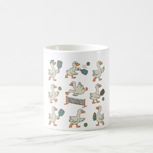 Funny Goose Pickleball Cute Cartoon Goose Play Coffee Mug