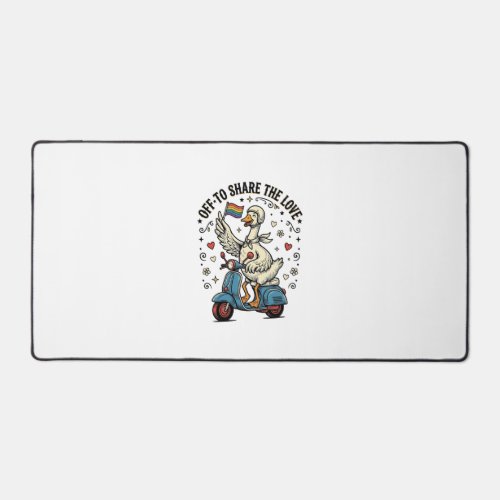 Funny Goose Scooter Love Vintage Shirt Design_1 Desk Mat