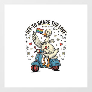 Funny Goose Scooter Love Vintage Shirt Design_1 Floor Decals