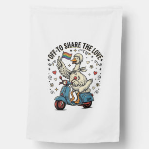 Funny Goose Scooter Love Vintage Shirt Design_1 House Flag