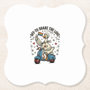 Funny Goose Scooter Love Vintage Shirt Design_1 Paper Coaster