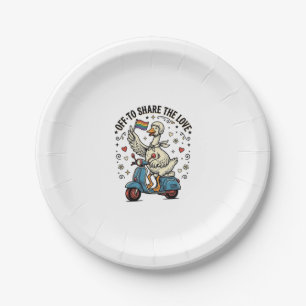Funny Goose Scooter Love Vintage Shirt Design_1 Paper Plates