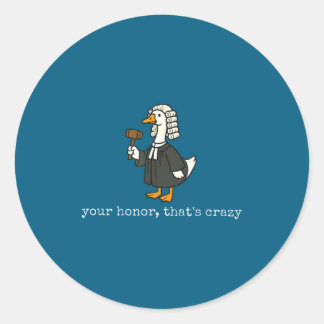 Funny goose silly lawyer law school graduation classic round sticker