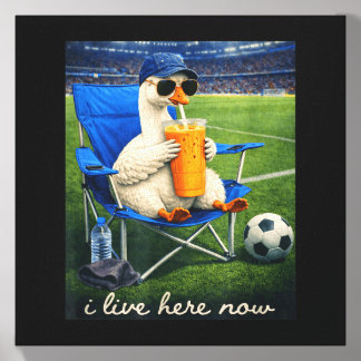 Funny Goose Soccer I Live Here Now Canvas Photo Tile