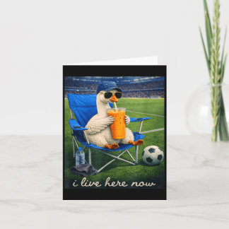 Funny Goose Soccer I Live Here Now Card