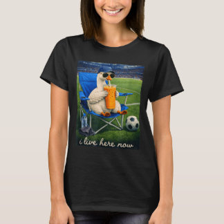 Funny Goose Soccer I Live Here Now T-Shirt