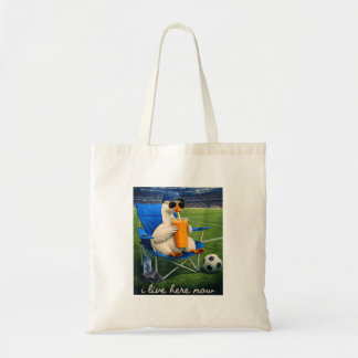 Funny Goose Soccer I Live Here Now Tote Bag