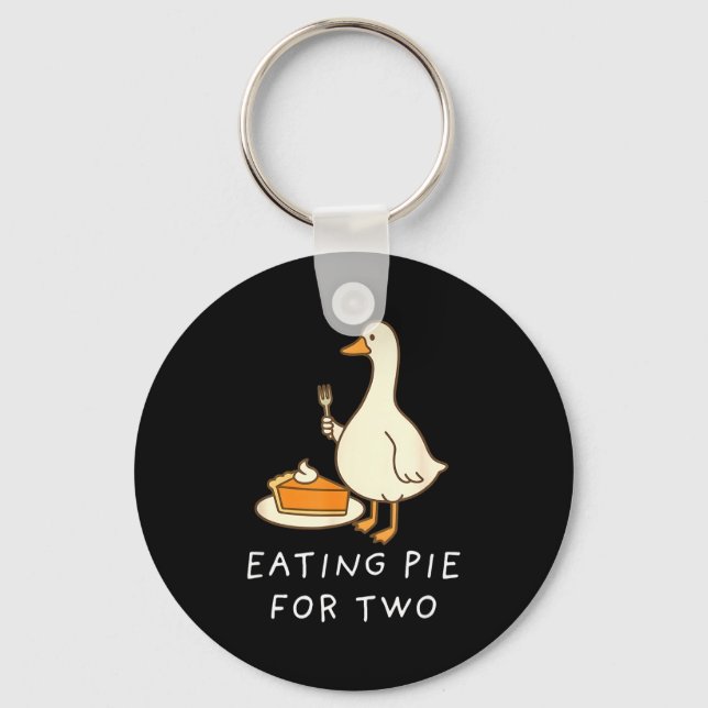 Funny Goose Thanksgiving Couples Pregnancy Announc Keychain (Front)