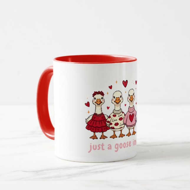 Funny Goose Valentines Womens  Mug (Front Left)