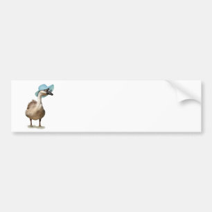 Funny Goose with Summer Hat Bumper Sticker
