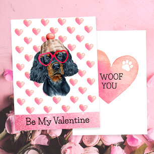 Funny Gordon Setter I Woof You Dog Valentine's Day Holiday Card