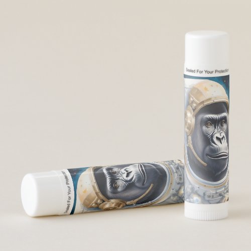 Funny Gorilla Astronaut Suit in Outer Space Lip Balm