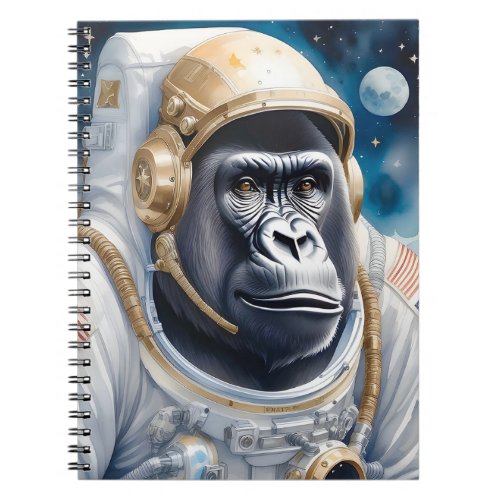 Funny Gorilla Astronaut Suit in Outer Space Notebook