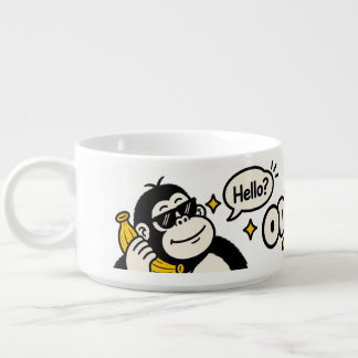 Funny Gorilla Banana Phone Sticker Bowl