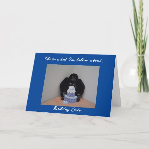 Funny Gorilla Birthday Cake Card