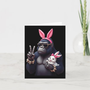 Funny Gorilla Bunny Cool Easter, Cute & Edgy A Card