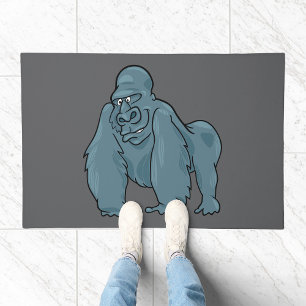 Funny Gorilla Cool Blue Ape Animal Design Doormat