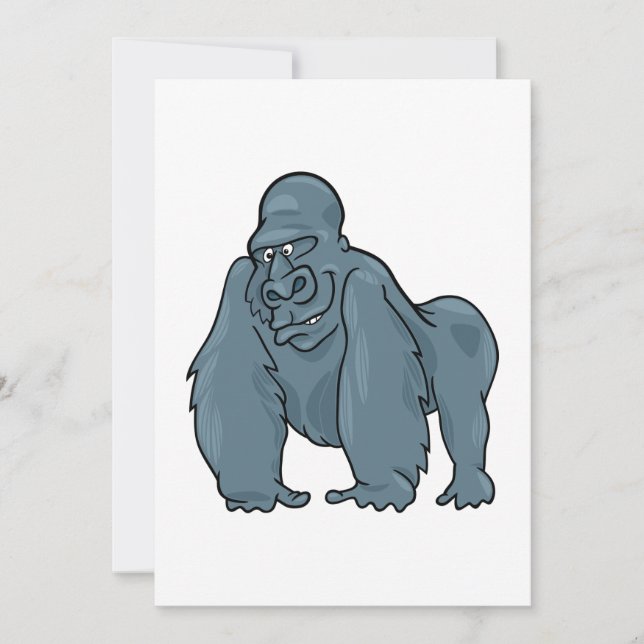 Funny Gorilla Cool Blue Ape Animal Design  Invitation (Front)